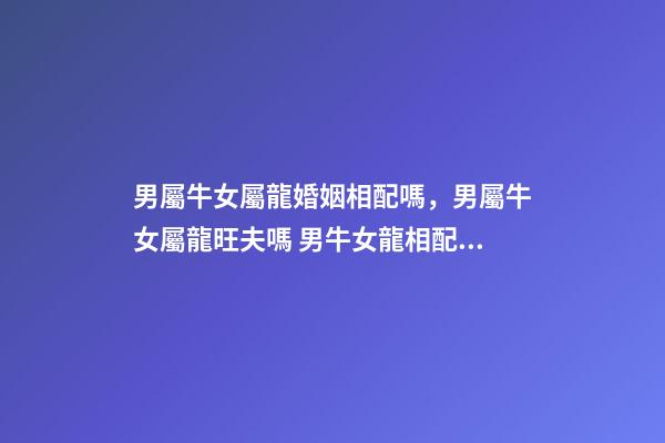 男屬牛女屬龍婚姻相配嗎，男屬牛女屬龍旺夫嗎 男牛女龍相配嗎